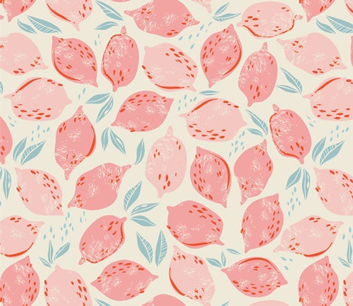 Art Gallery Knit Fabric -Strawberry Lemonade  -  Knit