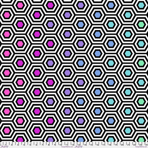 Tula Pink - Backing Fabric  - Rainbow Hexy XL - Ink