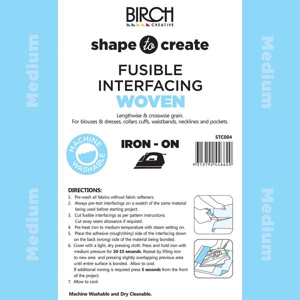 Birch Creative - Iron on Woven Interfacing - Medium - 90cm wide