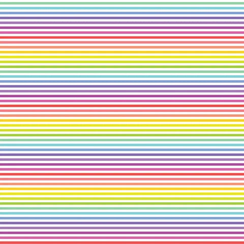Stripes Zebra Rainbow and White - thin width
