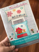 Load image into Gallery viewer, Snowglobe and Snowflakes Pillow Set Paper Pattern -  by Tied With a Ribbon - My Fabricology