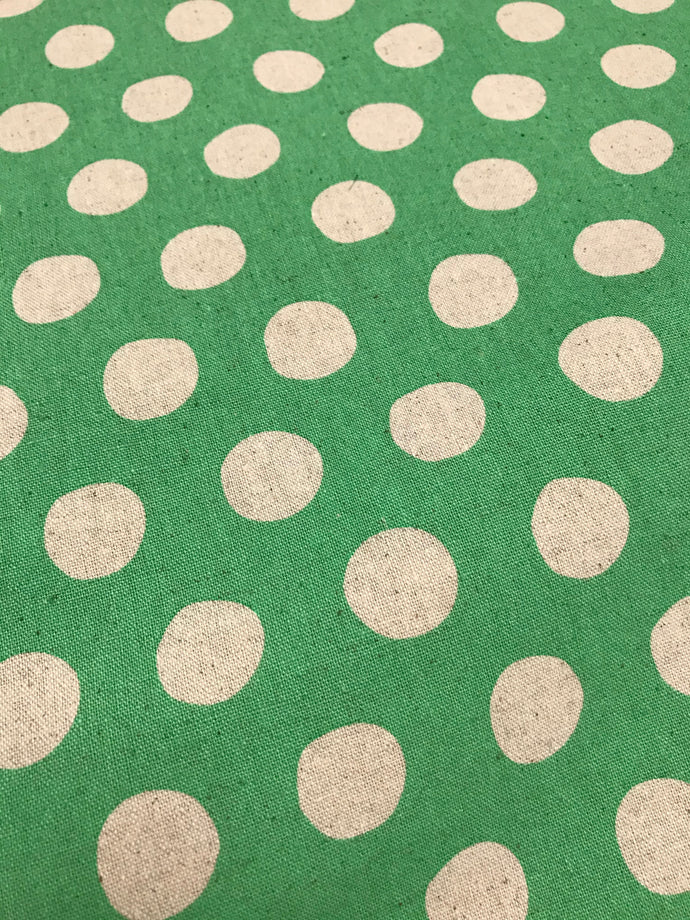 Mint dot linen by Kochi - 80% cotton 20% linen