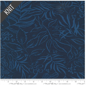 Moody Bloom Knit - Leaf It To Me in Teal Knit by Laura Muir for Moda Fabrics